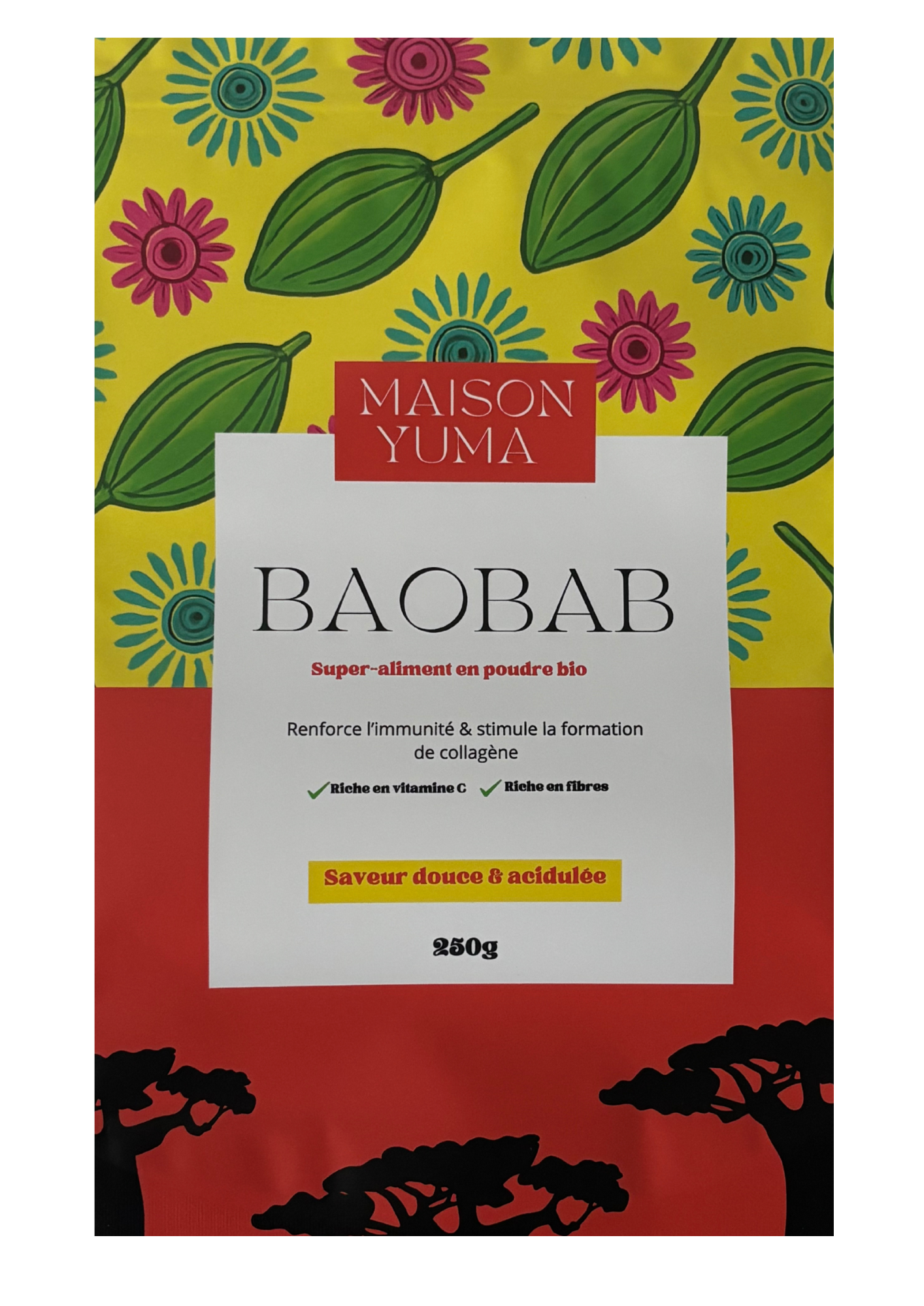 Poudre de Baobab Bio – Super-aliment naturel riche en vitamine C et fibres - 250g